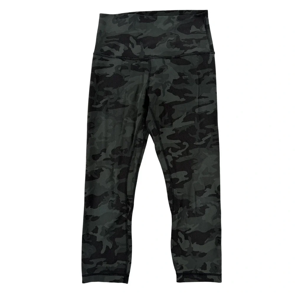 Lululemon Align Crop Pants Womens 6 Green Camo‎ 21
